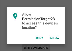 Solicitação de permissão para acesso as APIs de localização do Android