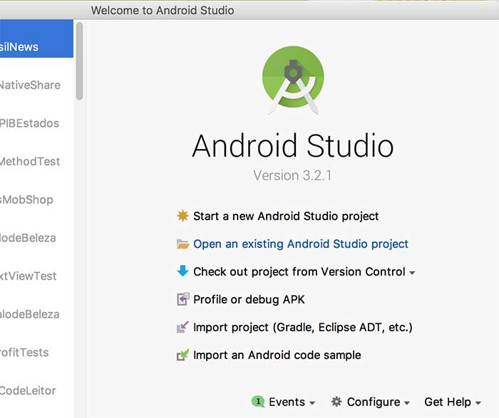 Open an existing Android Studio project