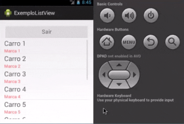 Aplicativo Android de exemplo com o SimpleAdapter
