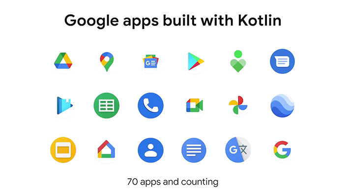 Aplicativos Google construídos com o Kotlin